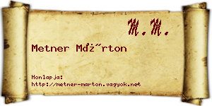 Metner Márton névjegykártya